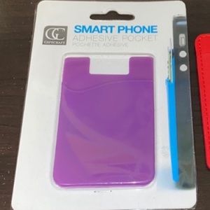 Cell phone adhesive pocket
